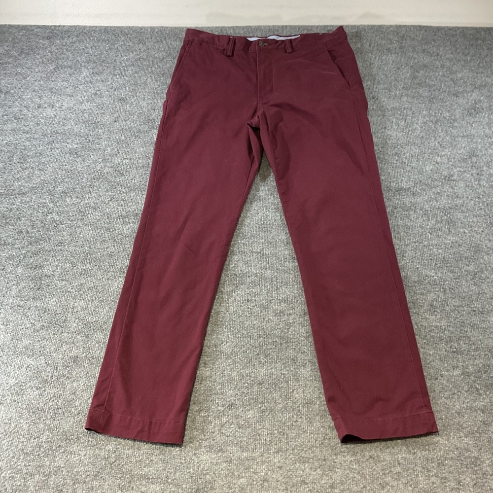 Polo Ralph Lauren Mens Stretch Straight Fit Chino Pants Burgundy Maroon 32x32